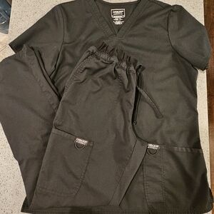 Black Cherokee Scrub Set Medium Top, Small Bottoms